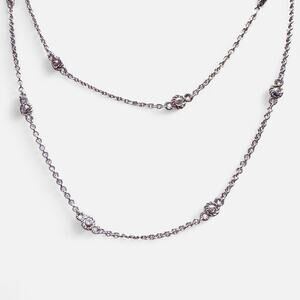Judith Ripka Sterling Silver CZ 36" Station Necklace